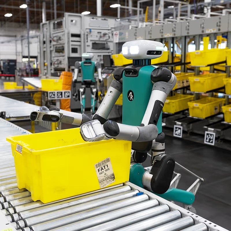 A Digit robot works on a factory line (source: Agility Robotics)
