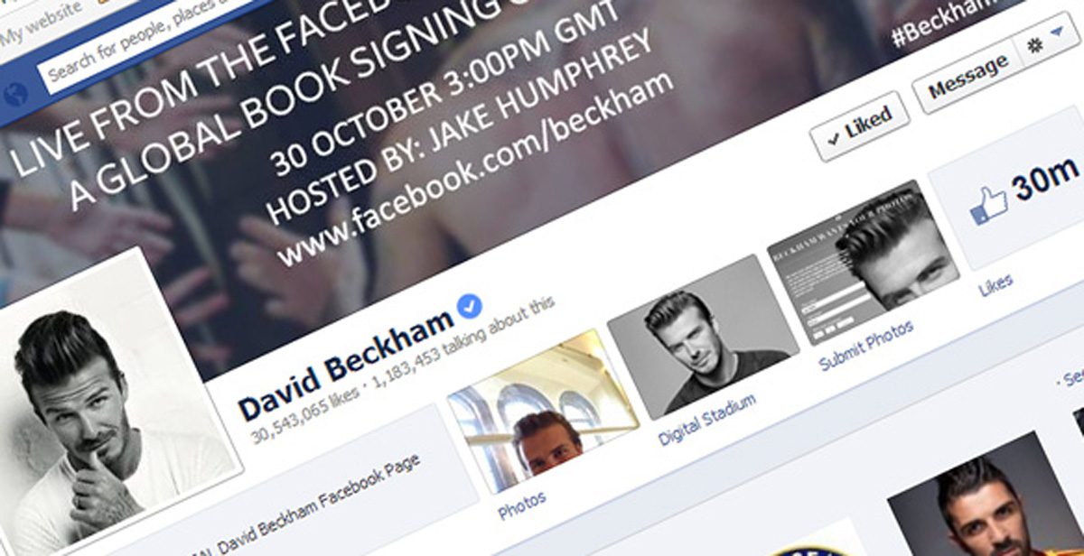 David Beckham's Facebook page