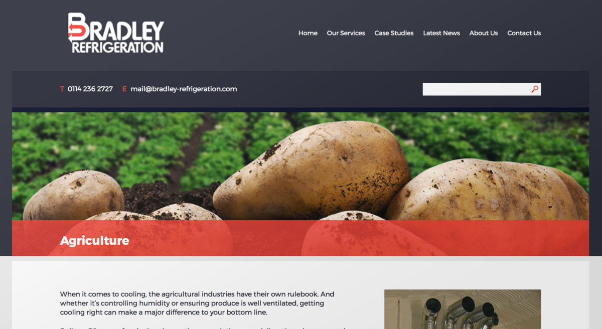 Bradley Refrigeration web copywriting